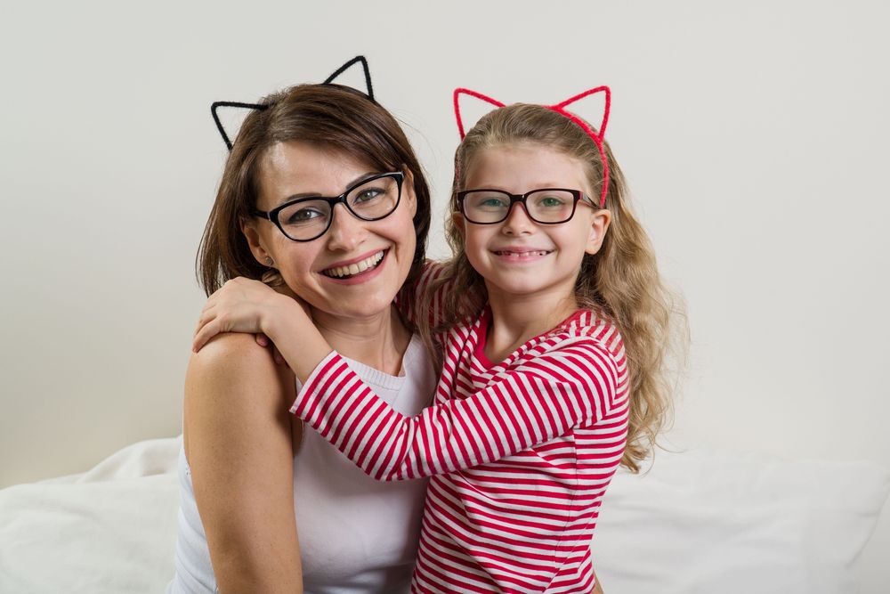 mother and daughter with eyeglasses
