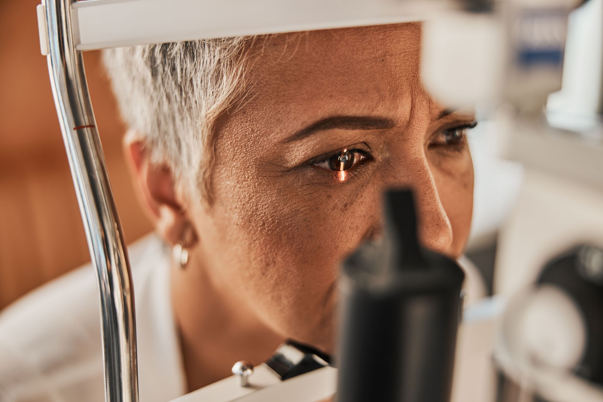 woman at eye exam