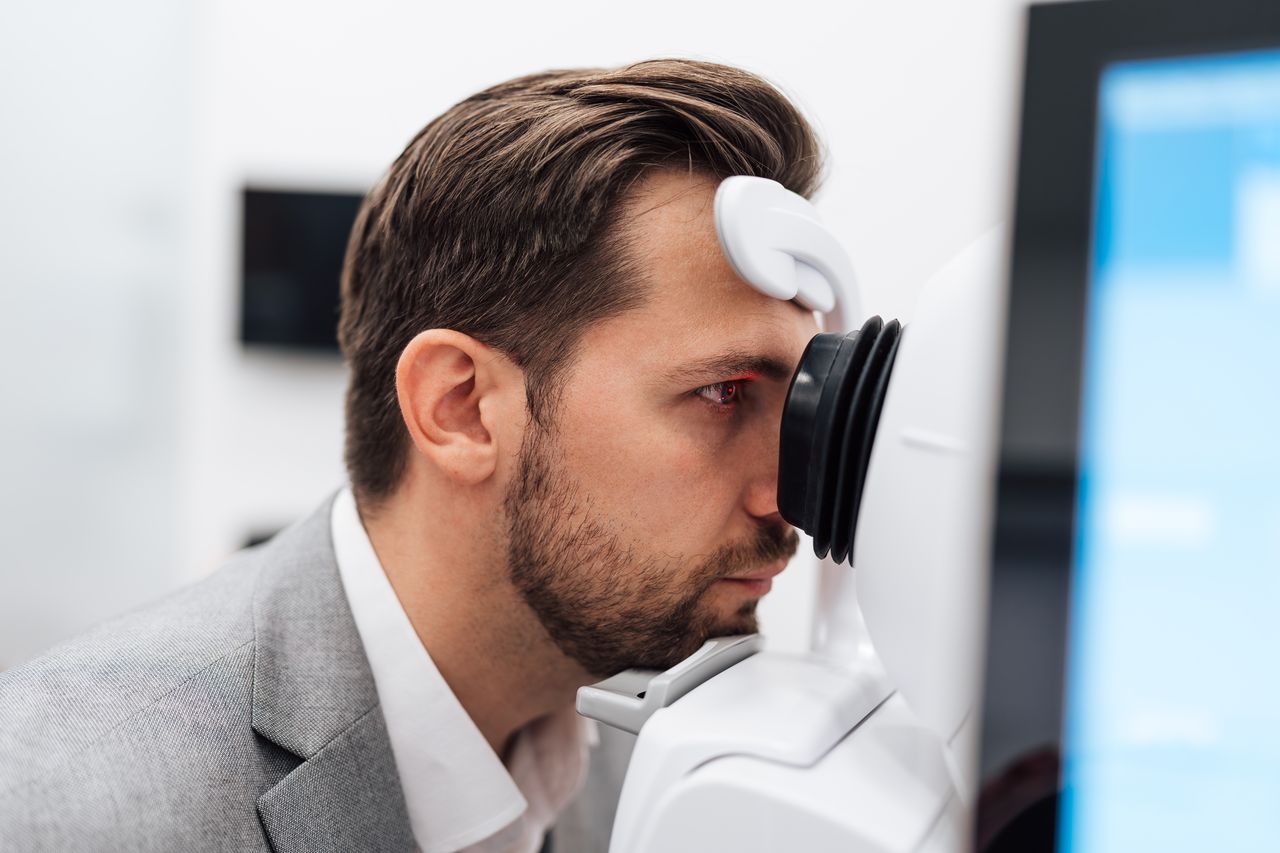 young man at eye exam 2